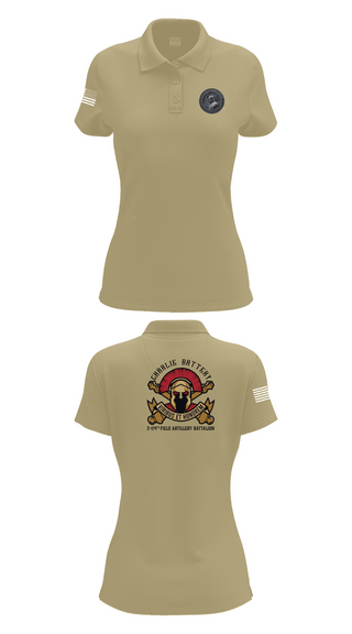 Womens Short Sleeve Performance Polo, Charlie Battery 2-114th FA, , Teamtime, Team time, sublimation, custom sports apparel, team uniforms, spirit wear, spiritwear, sports uniforms, custom shirts, team store, custom team store, fundraiser sports, apparel fundraiser