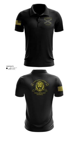 Short Sleeve Performance Polo, 1-487 Alpha Battery Field Artillery, National Guard, Teamtime, Team time, sublimation, custom sports apparel, team uniforms, spirit wear, spiritwear, sports uniforms, custom shirts, team store, custom team store, fundraiser sports, apparel fundraiser