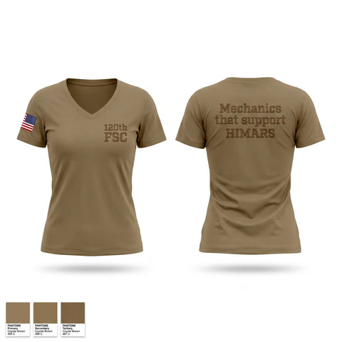Womens Short Sleeve Vneck Shirt, 120th FSC, National Guard, Teamtime, Team time, sublimation, custom sports apparel, team uniforms, spirit wear, spiritwear, sports uniforms, custom shirts, team store, custom team store, fundraiser sports, apparel fundraiser