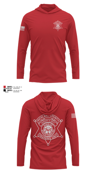 Long Sleeve hooded sunshirt, Richland County Sheriff's Department Training Unit, Police, Teamtime, Team time, sublimation, custom sports apparel, team uniforms, spirit wear, spiritwear, sports uniforms, custom shirts, team store, custom team store, fundraiser sports, apparel fundraiser