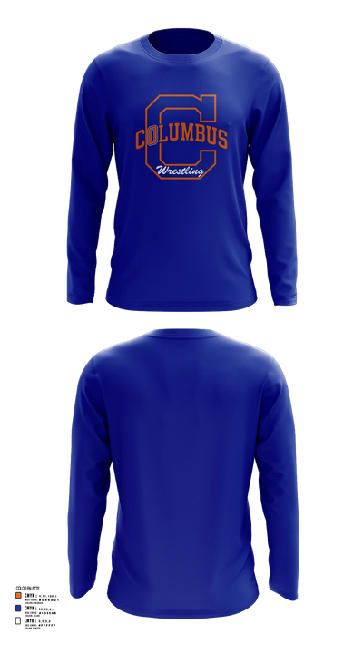 Columbus High School Wrestling 82810722 Long Sleeve Performance Shirt 3