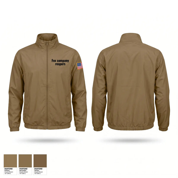 Windbreaker, Fox company reapers, National Guard, Teamtime, Team time, sublimation, custom sports apparel, team uniforms, spirit wear, spiritwear, sports uniforms, custom shirts, team store, custom team store, fundraiser sports, apparel fundraiser