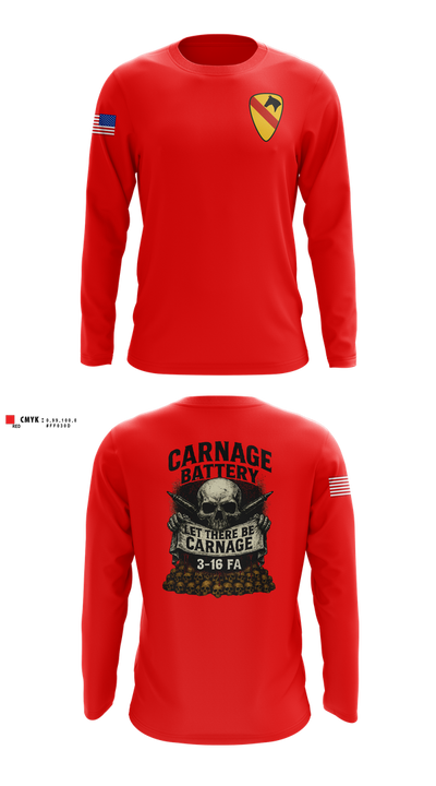 Carnage BTRY, 3-16 FA 36678327 Long Sleeve Performance Shirt 2
