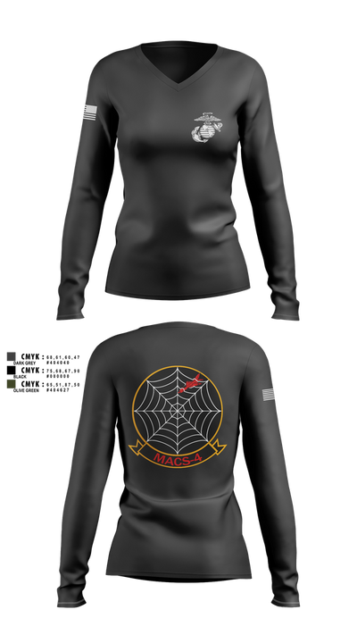 MACS4 13134180 Women's Long Sleeve V-neck Shirt - 2