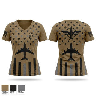 Womens Short Sleeve Vneck Shirt, Boeing, , Teamtime, Team time, sublimation, custom sports apparel, team uniforms, spirit wear, spiritwear, sports uniforms, custom shirts, team store, custom team store, fundraiser sports, apparel fundraiser