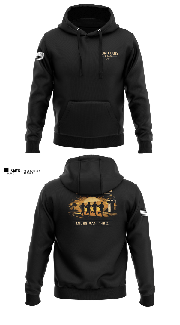 Hoodie, RUN CLUB (PSAB), Air Force, Teamtime, Team time, sublimation, custom sports apparel, team uniforms, spirit wear, spiritwear, sports uniforms, custom shirts, team store, custom team store, fundraiser sports, apparel fundraiser