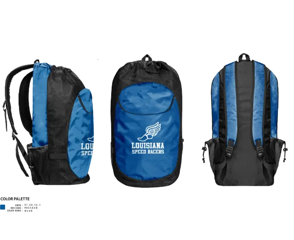 Gear Bag, Louisiana Speed Racers, Track & Field, Teamtime, Team time, sublimation, custom sports apparel, team uniforms, spirit wear, spiritwear, sports uniforms, custom shirts, team store, custom team store, fundraiser sports, apparel fundraiser