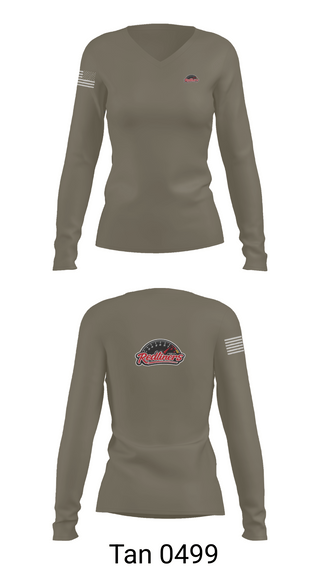 Womens Long Sleeve Vneck Shirt, DFCS 4-9 CAV, Army, Teamtime, Team time, sublimation, custom sports apparel, team uniforms, spirit wear, spiritwear, sports uniforms, custom shirts, team store, custom team store, fundraiser sports, apparel fundraiser