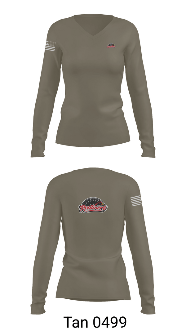 Womens Long Sleeve Vneck Shirt, DFCS 4-9 CAV, Army, Teamtime, Team time, sublimation, custom sports apparel, team uniforms, spirit wear, spiritwear, sports uniforms, custom shirts, team store, custom team store, fundraiser sports, apparel fundraiser