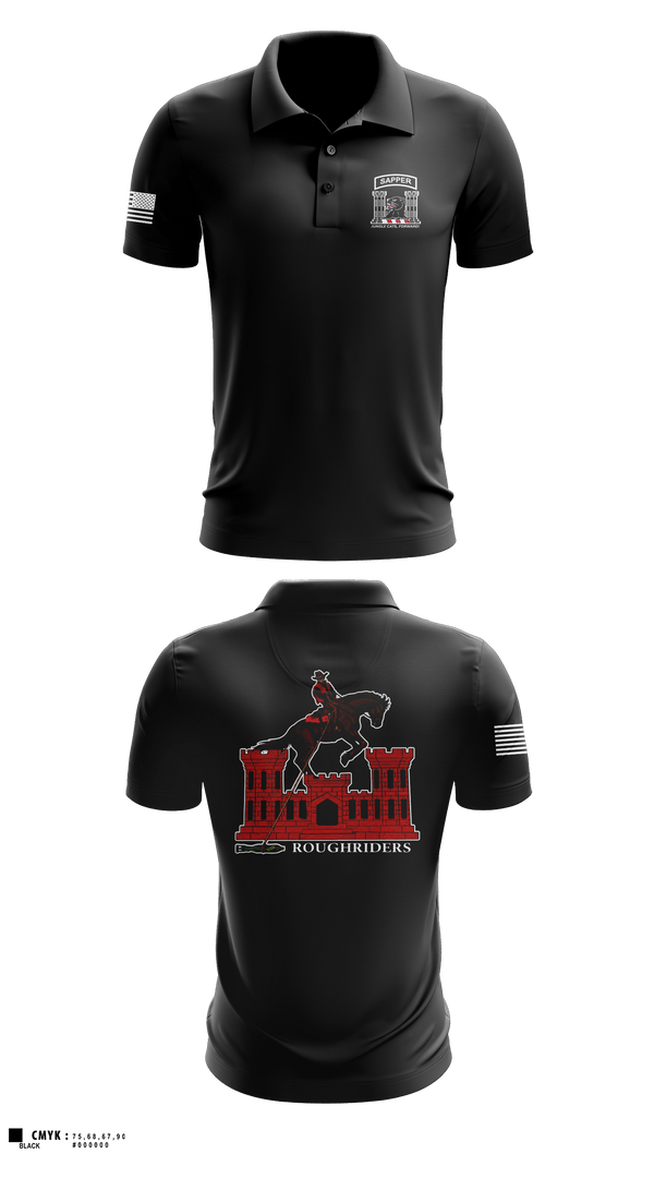 Short Sleeve Performance Polo, 630th Engineer Clearance Company, Army, Teamtime, Team time, sublimation, custom sports apparel, team uniforms, spirit wear, spiritwear, sports uniforms, custom shirts, team store, custom team store, fundraiser sports, apparel fundraiser