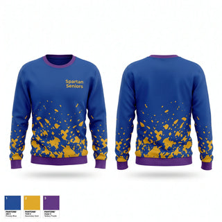 Crew Neck Sweatshirt, Spartan Seniors, Cross Country, Teamtime, Team time, sublimation, custom sports apparel, team uniforms, spirit wear, spiritwear, sports uniforms, custom shirts, team store, custom team store, fundraiser sports, apparel fundraiser