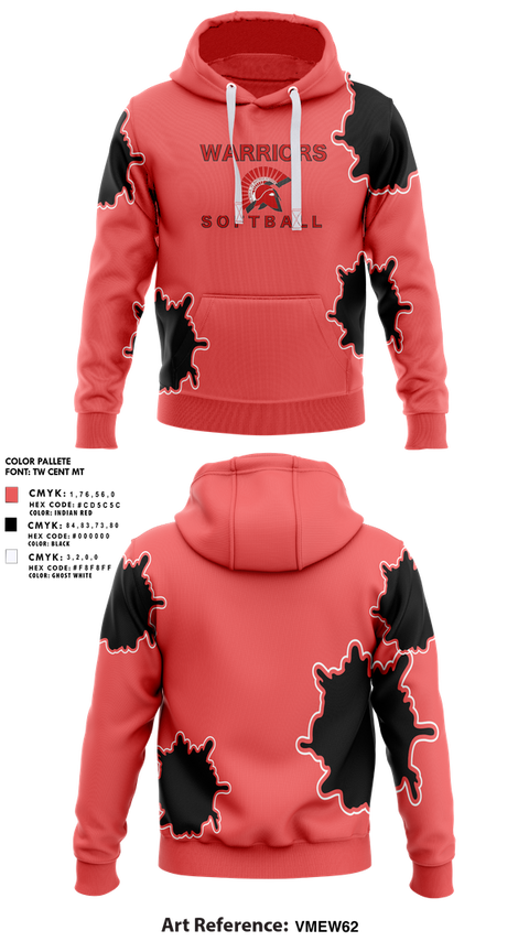 Hoodie, Warriors, Softball, Teamtime, Team time, sublimation, custom sports apparel, team uniforms, spirit wear, spiritwear, sports uniforms, custom shirts, team store, custom team store, fundraiser sports, apparel fundraiser