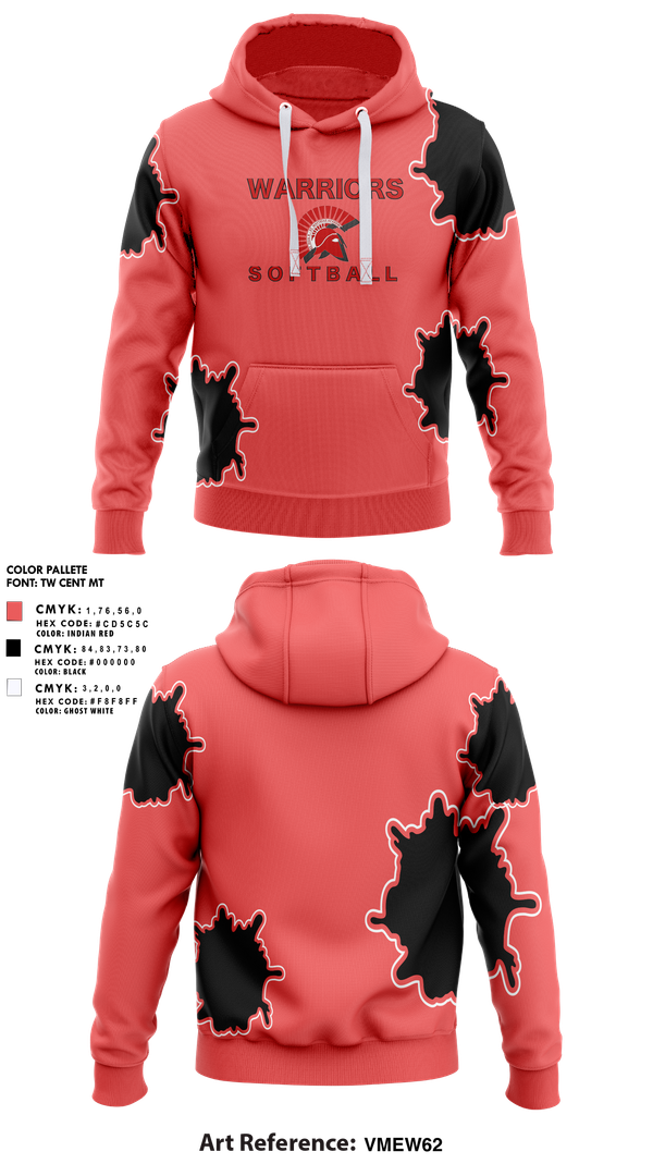 Hoodie, Warriors, Softball, Teamtime, Team time, sublimation, custom sports apparel, team uniforms, spirit wear, spiritwear, sports uniforms, custom shirts, team store, custom team store, fundraiser sports, apparel fundraiser