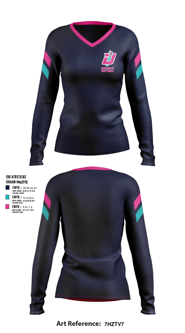 Womens Long Sleeve Vneck Shirt, Dynamite, Softball, Teamtime, Team time, sublimation, custom sports apparel, team uniforms, spirit wear, spiritwear, sports uniforms, custom shirts, team store, custom team store, fundraiser sports, apparel fundraiser