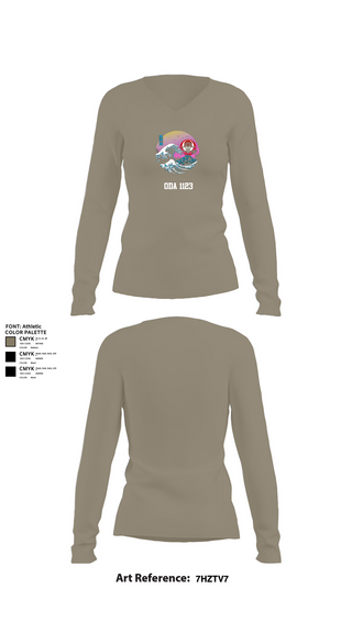 Womens Long Sleeve Vneck Shirt, ODA 1123, , Teamtime, Team time, sublimation, custom sports apparel, team uniforms, spirit wear, spiritwear, sports uniforms, custom shirts, team store, custom team store, fundraiser sports, apparel fundraiser