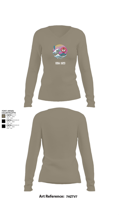 ODA 1123 34681510 Women's Long Sleeve V-neck Shirt - 62