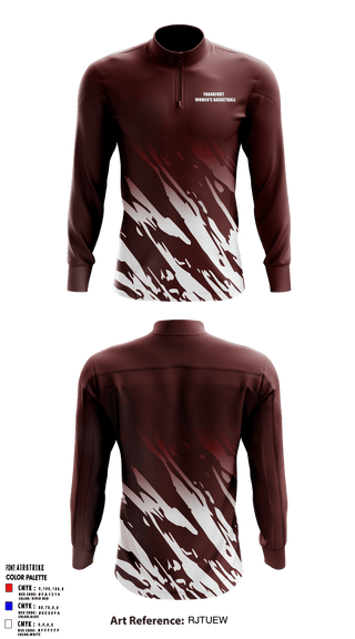 Quarter Zip Jacket, Frankfort, Women's Basketball, Teamtime, Team time, sublimation, custom sports apparel, team uniforms, spirit wear, spiritwear, sports uniforms, custom shirts, team store, custom team store, fundraiser sports, apparel fundraiser