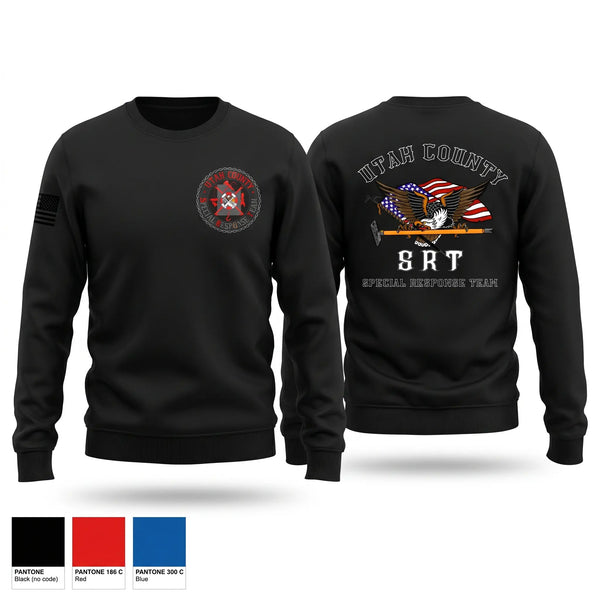 Crew Neck Sweatshirt, Utah County SRT, Fire Department, Teamtime, Team time, sublimation, custom sports apparel, team uniforms, spirit wear, spiritwear, sports uniforms, custom shirts, team store, custom team store, fundraiser sports, apparel fundraiser