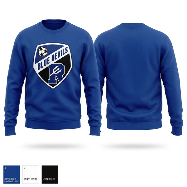 Crew Neck Sweatshirt, Reading Blue Devils, Men's Soccer, Teamtime, Team time, sublimation, custom sports apparel, team uniforms, spirit wear, spiritwear, sports uniforms, custom shirts, team store, custom team store, fundraiser sports, apparel fundraiser