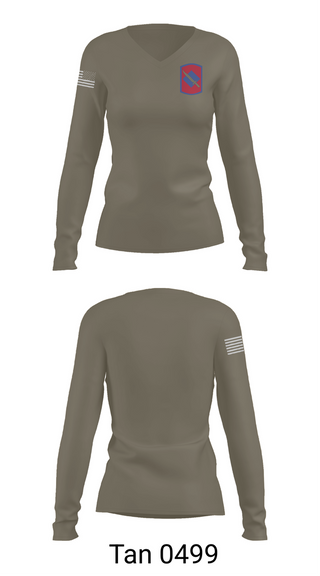 Womens Long Sleeve Vneck Shirt, 39th infantry, National Guard, Teamtime, Team time, sublimation, custom sports apparel, team uniforms, spirit wear, spiritwear, sports uniforms, custom shirts, team store, custom team store, fundraiser sports, apparel fundraiser
