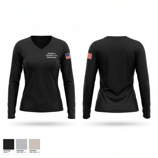 Womens Long Sleeve Vneck Shirt, Washburn Volunteer Fire Department, Fire Department, Teamtime, Team time, sublimation, custom sports apparel, team uniforms, spirit wear, spiritwear, sports uniforms, custom shirts, team store, custom team store, fundraiser sports, apparel fundraiser