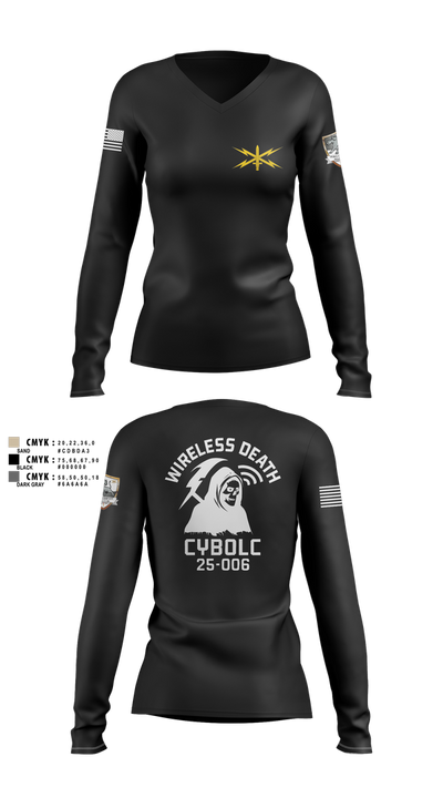 CyBOLC 25-006 6118734 Women's Long Sleeve V-neck Shirt - 3