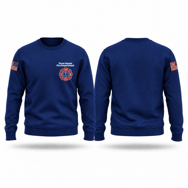 Crew Neck Sweatshirt, Terre Haute Fire Department, Fire Department, Teamtime, Team time, sublimation, custom sports apparel, team uniforms, spirit wear, spiritwear, sports uniforms, custom shirts, team store, custom team store, fundraiser sports, apparel fundraiser