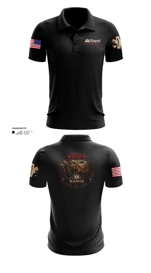 Short Sleeve Performance Polo, Rapid Emergency Management, EMS/EMT, Teamtime, Team time, sublimation, custom sports apparel, team uniforms, spirit wear, spiritwear, sports uniforms, custom shirts, team store, custom team store, fundraiser sports, apparel fundraiser