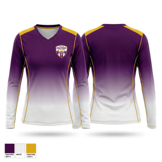 Womens Long Sleeve Vneck Shirt, United Holyoke Futbol Academy, Women's Soccer, Teamtime, Team time, sublimation, custom sports apparel, team uniforms, spirit wear, spiritwear, sports uniforms, custom shirts, team store, custom team store, fundraiser sports, apparel fundraiser