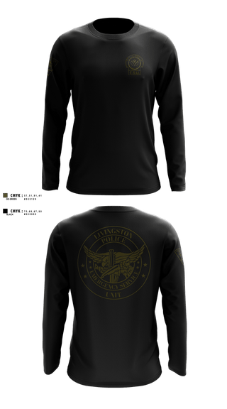 Long Sleeve Performance Shirt, Livingston Police E.S.U., Police, Teamtime, Team time, sublimation, custom sports apparel, team uniforms, spirit wear, spiritwear, sports uniforms, custom shirts, team store, custom team store, fundraiser sports, apparel fundraiser