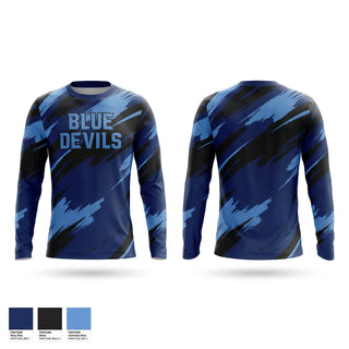 Long Sleeve Performance Shirt, Blue Devils, Baseball, Teamtime, Team time, sublimation, custom sports apparel, team uniforms, spirit wear, spiritwear, sports uniforms, custom shirts, team store, custom team store, fundraiser sports, apparel fundraiser