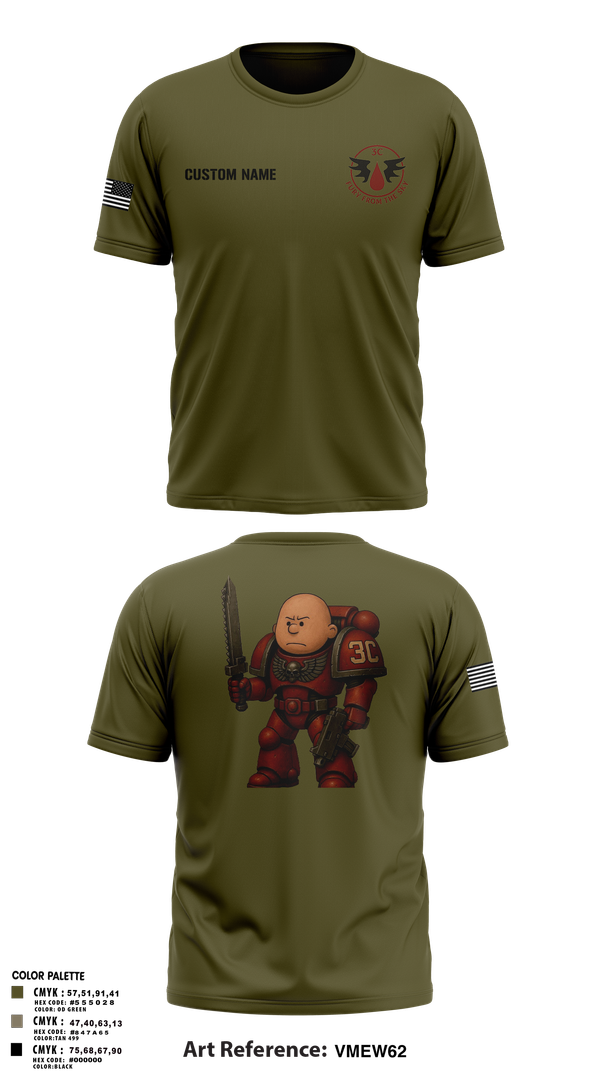 Short Sleeve Performance Shirt, CCo, 1-508PIR (OG), Army, Teamtime, Team time, sublimation, custom sports apparel, team uniforms, spirit wear, spiritwear, sports uniforms, custom shirts, team store, custom team store, fundraiser sports, apparel fundraiser