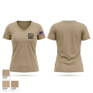 Womens Short Sleeve Vneck Shirt, Western Oklahoma SRT, Police, Teamtime, Team time, sublimation, custom sports apparel, team uniforms, spirit wear, spiritwear, sports uniforms, custom shirts, team store, custom team store, fundraiser sports, apparel fundraiser