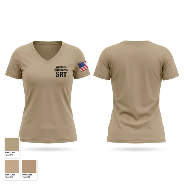 Western Oklahoma SRT Women's Short Sleeve V-neck Shirt - 1