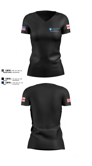 Womens Short Sleeve Vneck Shirt, GMR Georgia Honor Guard, EMS/EMT, Teamtime, Team time, sublimation, custom sports apparel, team uniforms, spirit wear, spiritwear, sports uniforms, custom shirts, team store, custom team store, fundraiser sports, apparel fundraiser