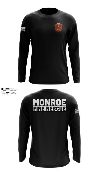 Long Sleeve Performance Shirt, Monroe Fire Rescue, Fire Department, Teamtime, Team time, sublimation, custom sports apparel, team uniforms, spirit wear, spiritwear, sports uniforms, custom shirts, team store, custom team store, fundraiser sports, apparel fundraiser