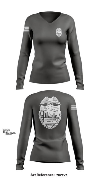 SERVICES DIV. 78217028 Women's Long Sleeve V-neck Shirt - 101