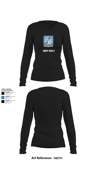 Womens Long Sleeve Vneck Shirt, AMSP Sem 2, , Teamtime, Team time, sublimation, custom sports apparel, team uniforms, spirit wear, spiritwear, sports uniforms, custom shirts, team store, custom team store, fundraiser sports, apparel fundraiser