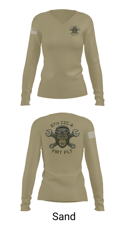 87th CEC-A FMT PLT 27162663 Women's Long Sleeve V-neck Shirt - 97