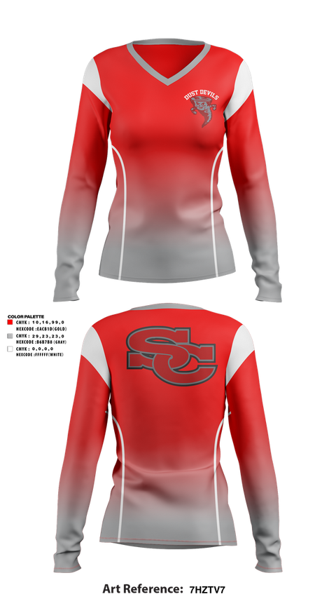 Womens Long Sleeve Vneck Shirt, Dust devils, Men's Basketball, Teamtime, Team time, sublimation, custom sports apparel, team uniforms, spirit wear, spiritwear, sports uniforms, custom shirts, team store, custom team store, fundraiser sports, apparel fundraiser