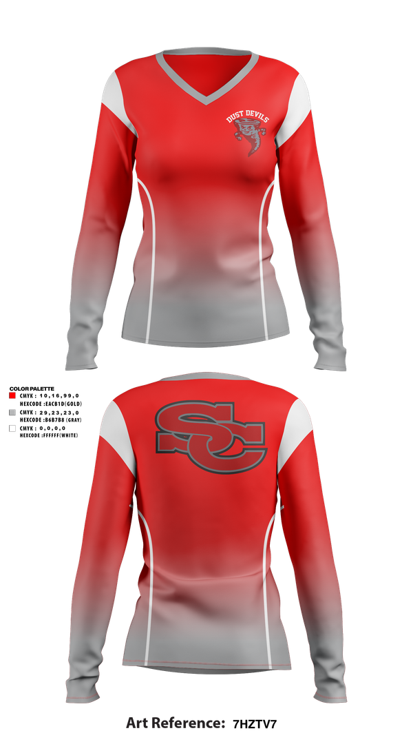 Womens Long Sleeve Vneck Shirt, Dust devils, Men's Basketball, Teamtime, Team time, sublimation, custom sports apparel, team uniforms, spirit wear, spiritwear, sports uniforms, custom shirts, team store, custom team store, fundraiser sports, apparel fundraiser