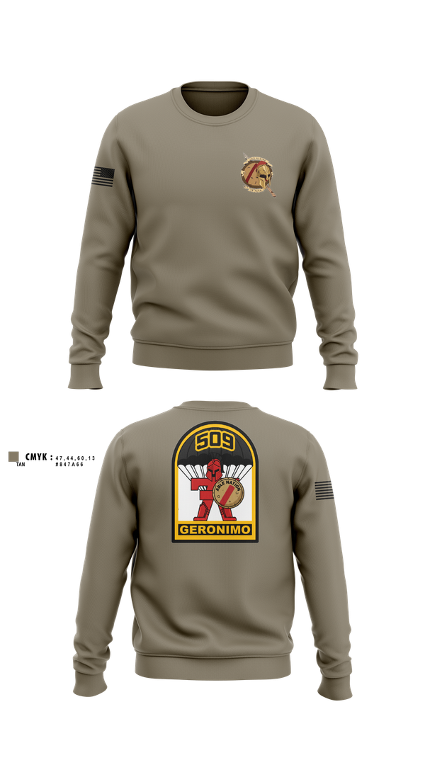 Crew Neck Sweatshirt, 3-509th Parachute Infantry BN Able Nation, , Teamtime, Team time, sublimation, custom sports apparel, team uniforms, spirit wear, spiritwear, sports uniforms, custom shirts, team store, custom team store, fundraiser sports, apparel fundraiser
