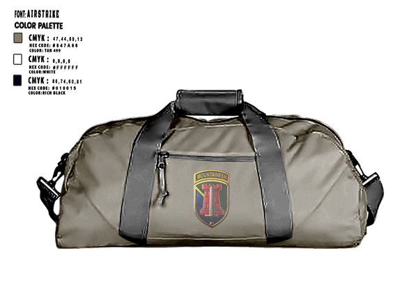 Duffle Bag, 204th MEB Mountaineers, Army, Teamtime, Team time, sublimation, custom sports apparel, team uniforms, spirit wear, spiritwear, sports uniforms, custom shirts, team store, custom team store, fundraiser sports, apparel fundraiser