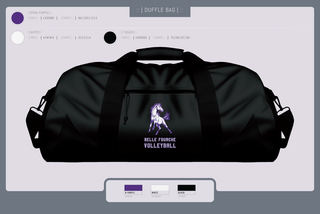 Duffle Bag, Belle Fourche Volleyball, Women's Volleyball, Teamtime, Team time, sublimation, custom sports apparel, team uniforms, spirit wear, spiritwear, sports uniforms, custom shirts, team store, custom team store, fundraiser sports, apparel fundraiser