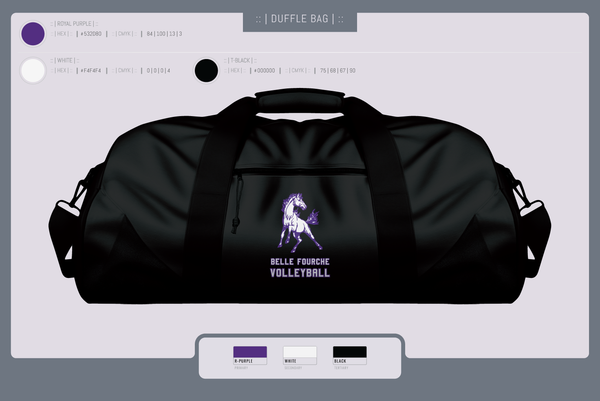 Duffle Bag, Belle Fourche Volleyball, Women's Volleyball, Teamtime, Team time, sublimation, custom sports apparel, team uniforms, spirit wear, spiritwear, sports uniforms, custom shirts, team store, custom team store, fundraiser sports, apparel fundraiser