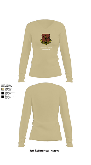 Womens Long Sleeve Vneck Shirt, 125th Tactical Aircraft Maintenance SQ, , Teamtime, Team time, sublimation, custom sports apparel, team uniforms, spirit wear, spiritwear, sports uniforms, custom shirts, team store, custom team store, fundraiser sports, apparel fundraiser