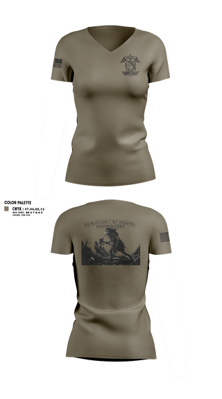 Womens Short Sleeve Vneck Shirt, Bco 1-167IN, Army, Teamtime, Team time, sublimation, custom sports apparel, team uniforms, spirit wear, spiritwear, sports uniforms, custom shirts, team store, custom team store, fundraiser sports, apparel fundraiser