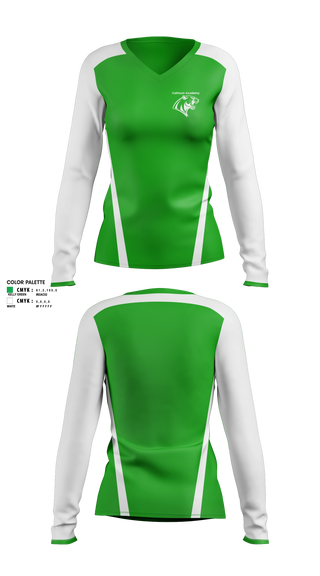 Womens Long Sleeve Vneck Shirt, Calhoun Academy, Women's Basketball, Teamtime, Team time, sublimation, custom sports apparel, team uniforms, spirit wear, spiritwear, sports uniforms, custom shirts, team store, custom team store, fundraiser sports, apparel fundraiser