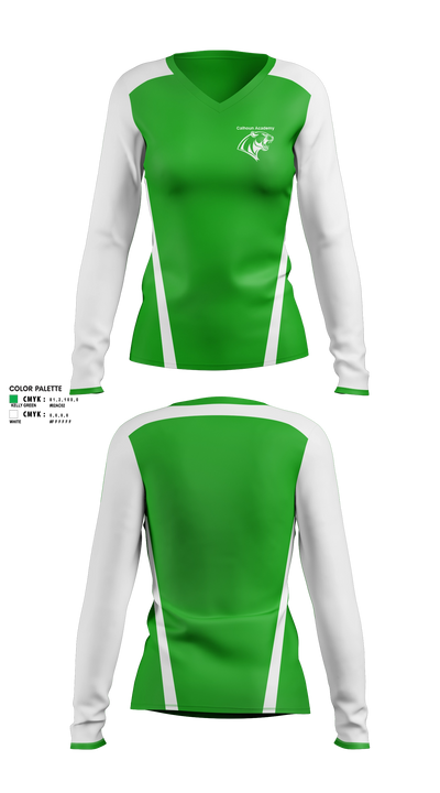 Calhoun Academy Women's Long Sleeve V-neck Shirt - 3