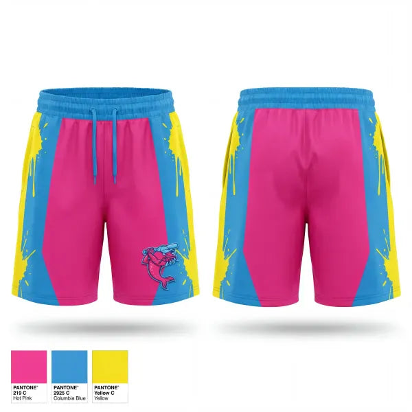 Athletic Shorts With Pockets, Mudcats, Baseball, Teamtime, Team time, sublimation, custom sports apparel, team uniforms, spirit wear, spiritwear, sports uniforms, custom shirts, team store, custom team store, fundraiser sports, apparel fundraiser